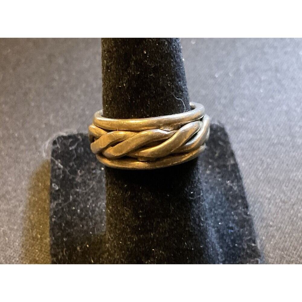 Tested 925 Sterling Silver Rope Band Ring Size 5